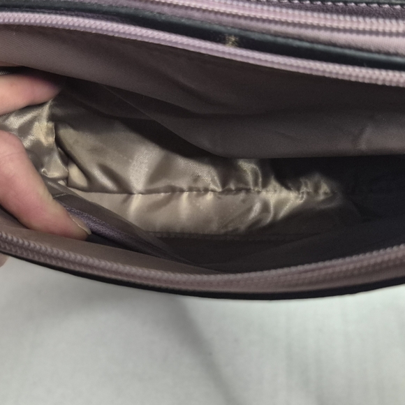 Dasein Crossbody Bag Purple Faux Leather Double Zip Tassel Purse - Picture 7 of 10